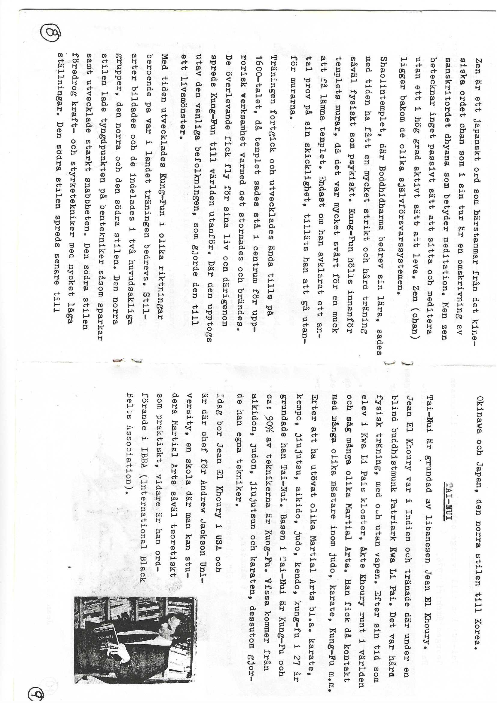 Historisk bild från Westeras Tai-Nui Club i Västerås - kampsportsträning och tävlingar sedan 1976