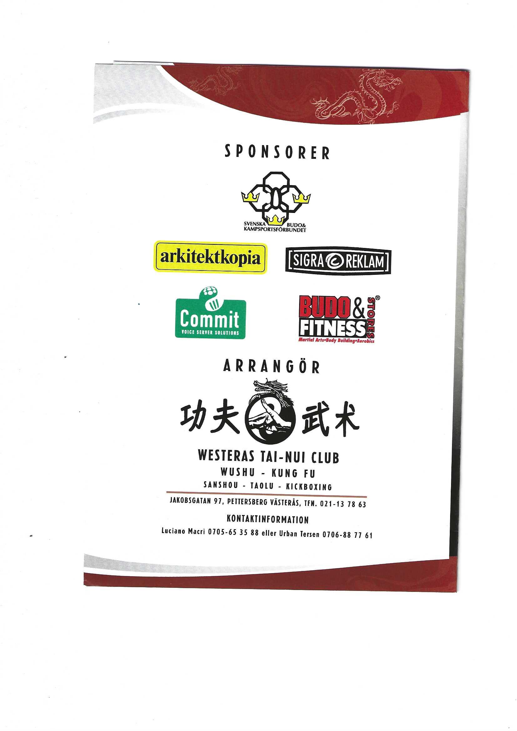 Historisk bild från Westeras Tai-Nui Club i Västerås - kampsportsträning och tävlingar sedan 1976