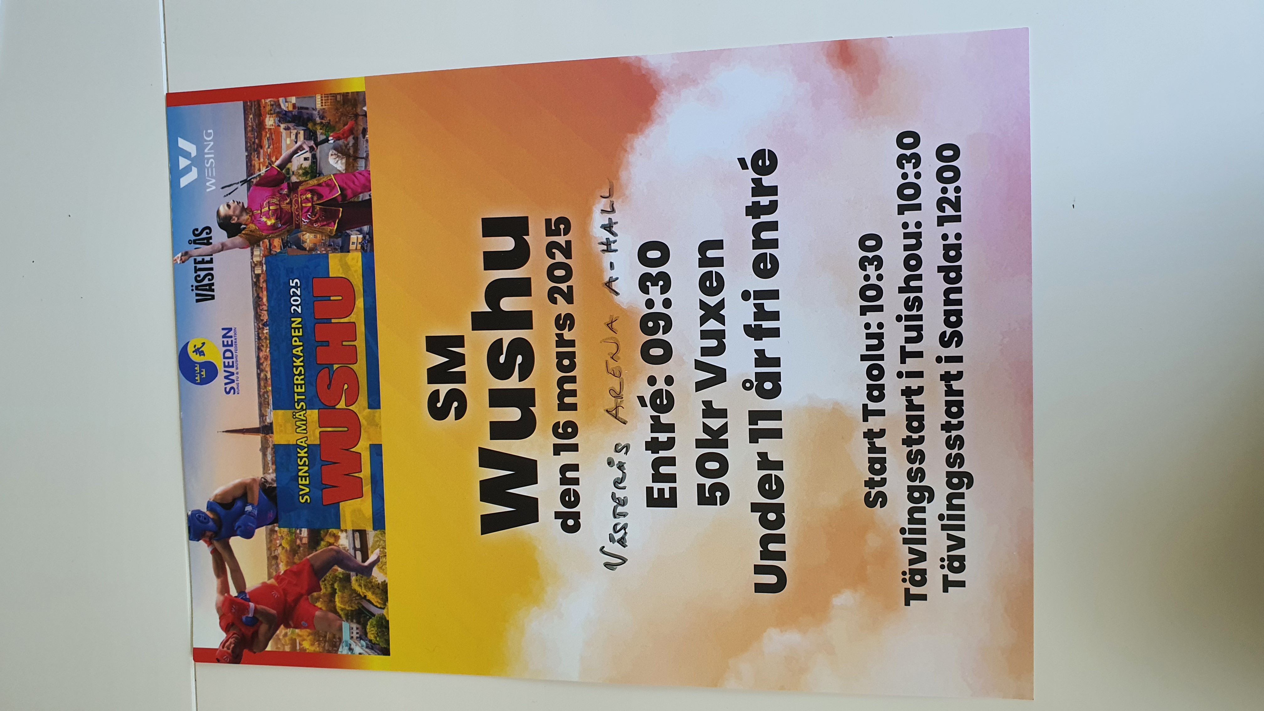 Aktuell händelse eller tävling från Westeras Tai-Nui Club i Västerås - Wushu Sanda, MMA eller Submission Wrestling