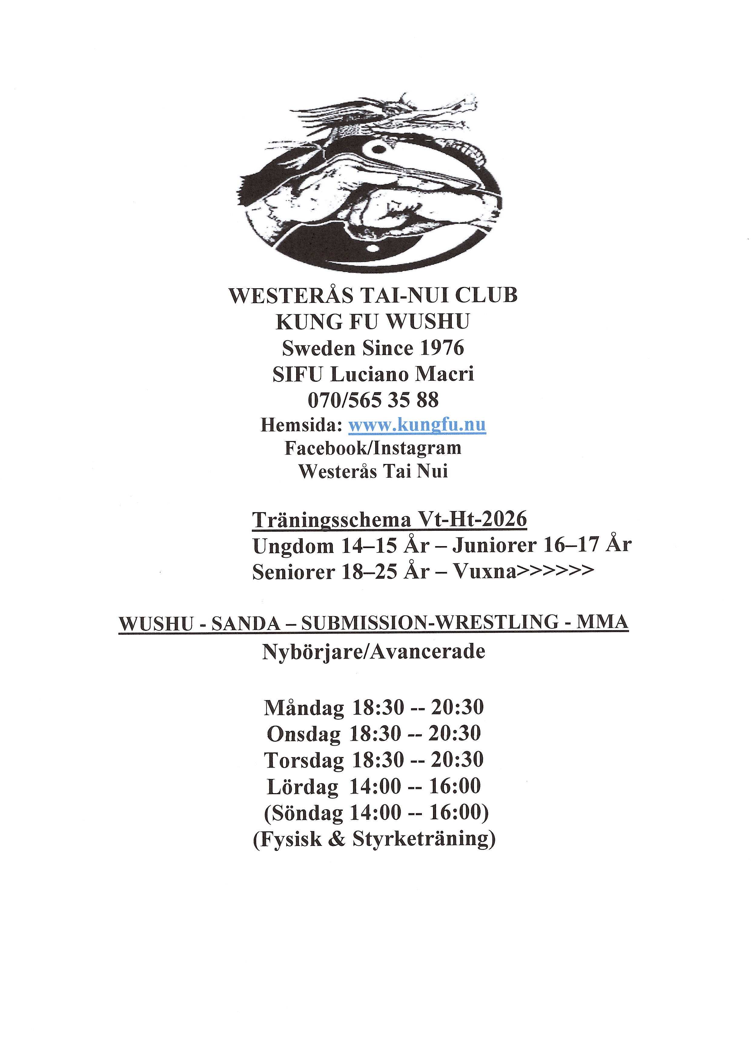 Träningsschema Ungdom, Junior, Senior & Vuxna 14 år +